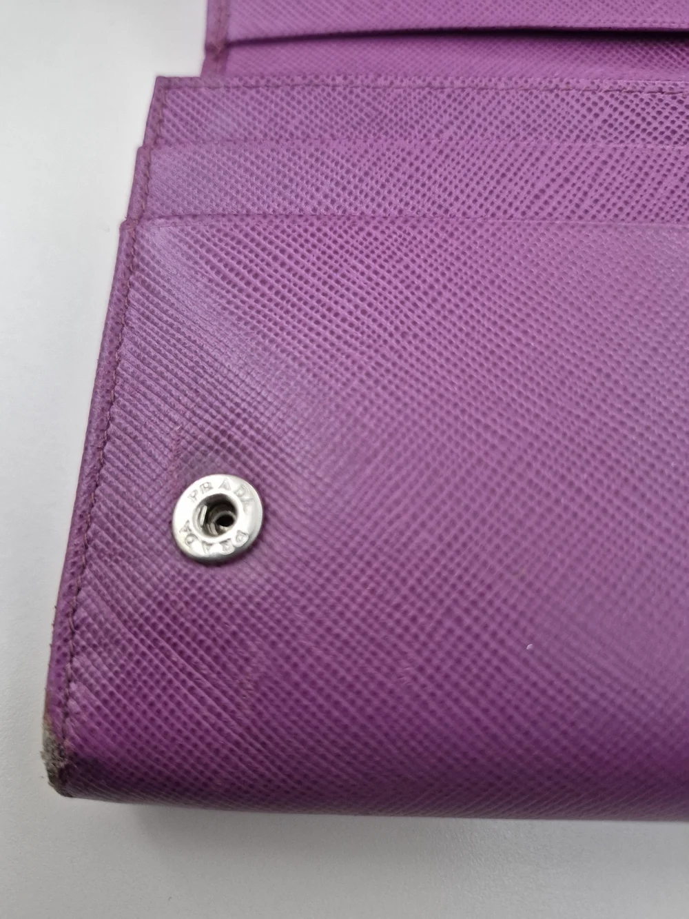 Prada Purple Saffiano Leather Wallet - Women's Long Clutch